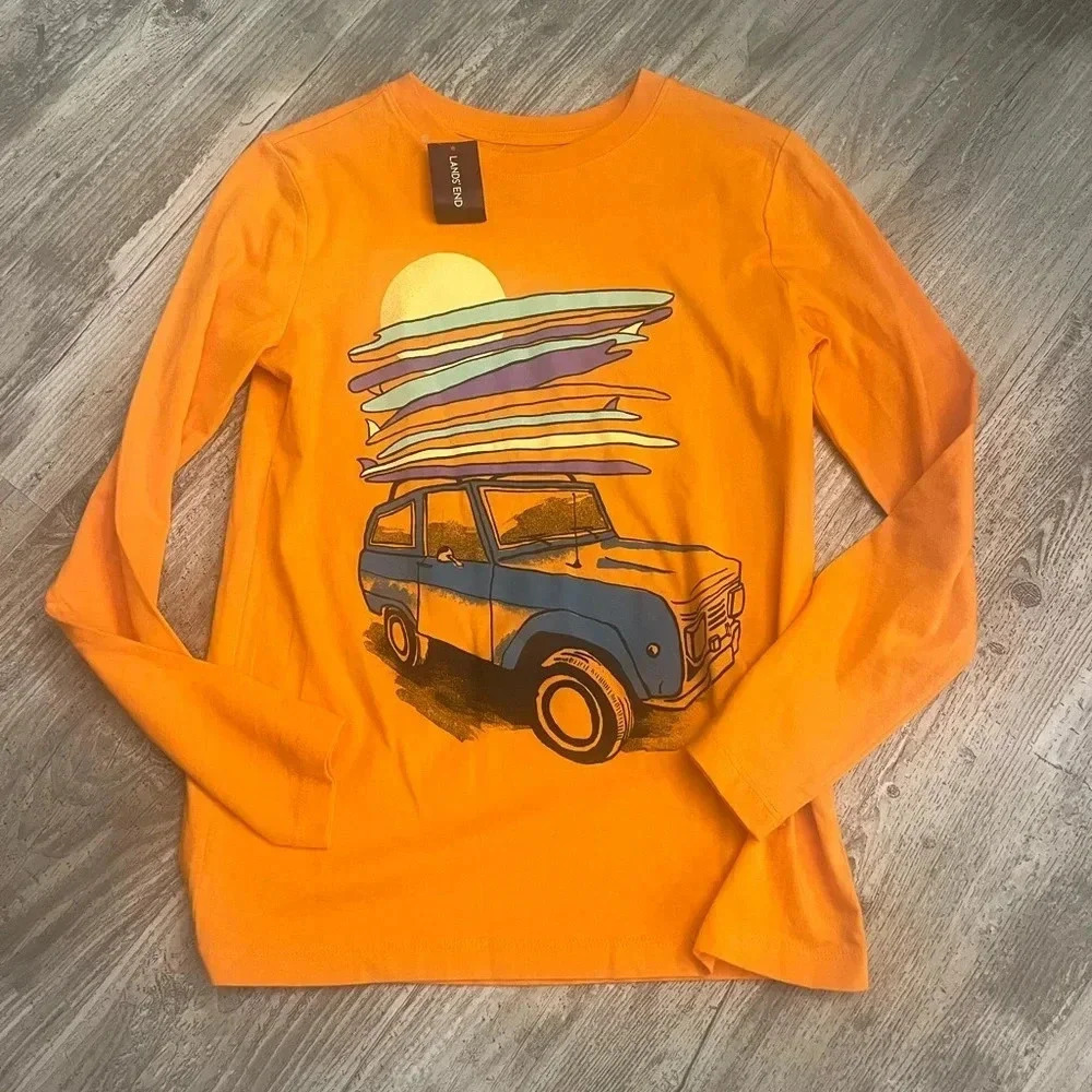 NWT Boy’s size Large Lands’ End graphic long sleeve T-shirt